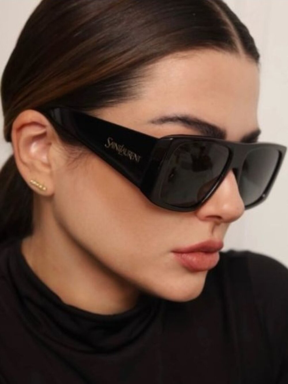 Saint Laurent SL832 001 Black Shield Sunglasses NEW